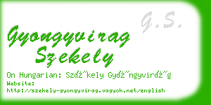 gyongyvirag szekely business card